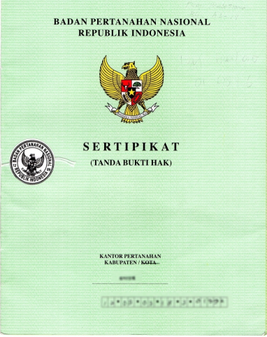 Gambar sertifikat SHM/SHGB